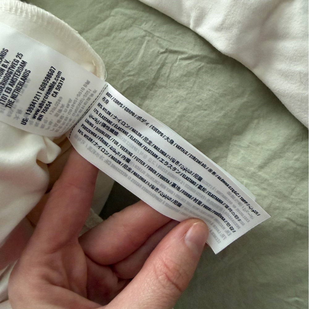 Abercrombie & Fitch Cream Long Sleeve Bodysuit - Picture 5 of 6